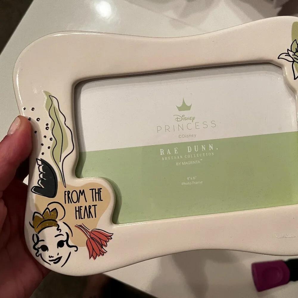 Rae Dunn Disney Princess Picture Frame (From the Heart /‎ 5X7) (new)